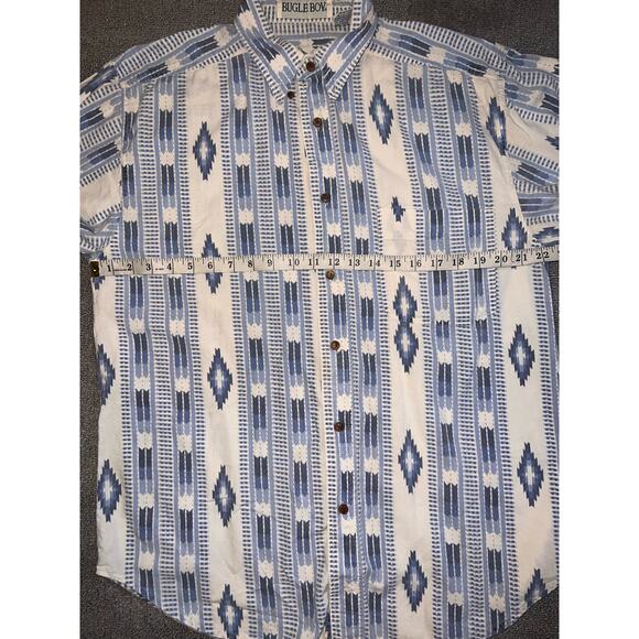 Bugle boy Vintage 90s Aztec western long sleeve button cotton Shirt size med - Picture 3 of 5